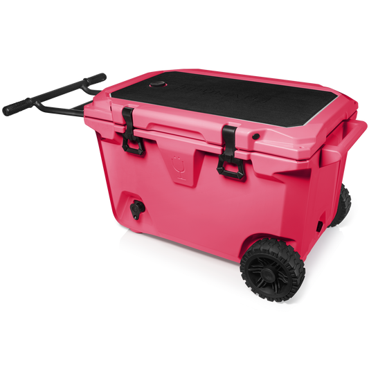 Brutank 55 quart rolling cooler neon pink - US 71713